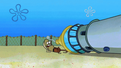 Spongebob Laying Next to Rocket