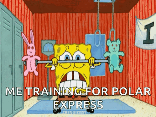 Spongebob Lifting Barbell Me Training For Polar Express GIF