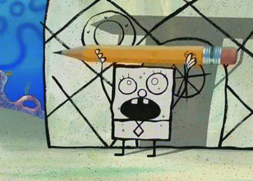 Spongebob Lifting Pencil GIF