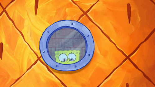 Spongebob Looking Out of Pineapple Window
