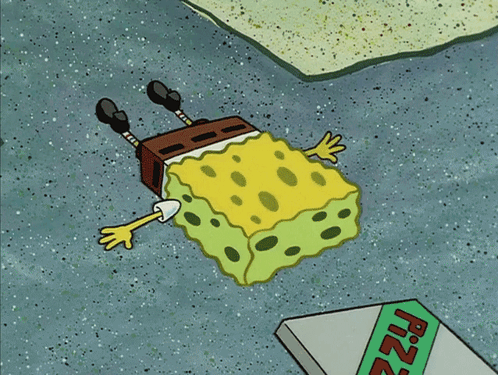 SpongeBob Lying Next to Pizza Box