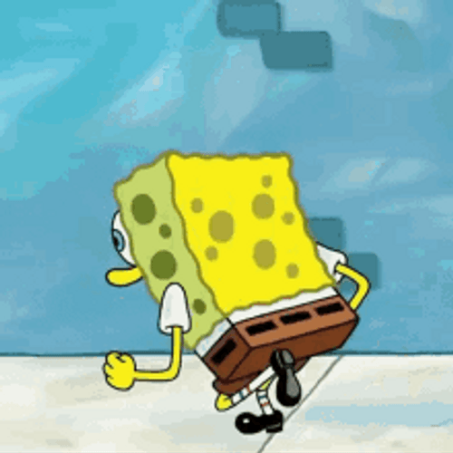 Spongebob Meme Run Scared Help GIF