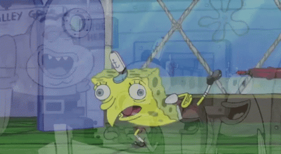 Spongebob Mocking Black And White GIF