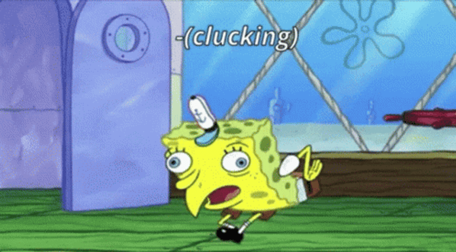 Spongebob Mocking Clucking GIF