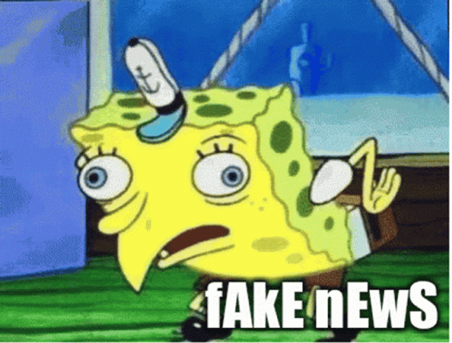Spongebob Mocking Fake News GIF