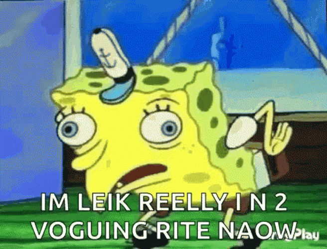 Spongebob Mocking Mispelled Words  GIF