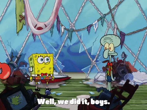 Spongebob Mr Krabs Squidward At Messy Krusty Krab GIF