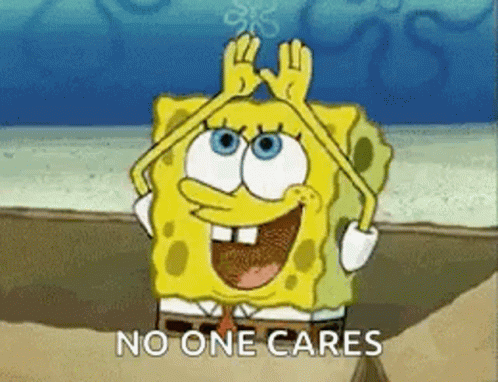 Spongebob No One Cares Moving Rainbow GIF