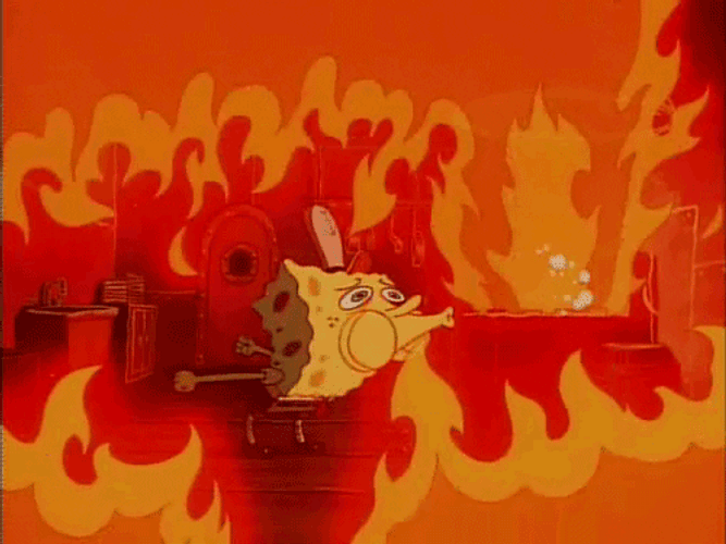 Spongebob Panic Fire Blow GIF