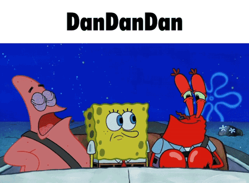 SpongeBob Patrick and Krabby in Boat with Dandandan