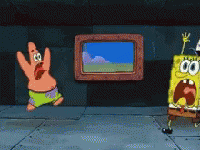Spongebob Patrick Freak Out Running GIF