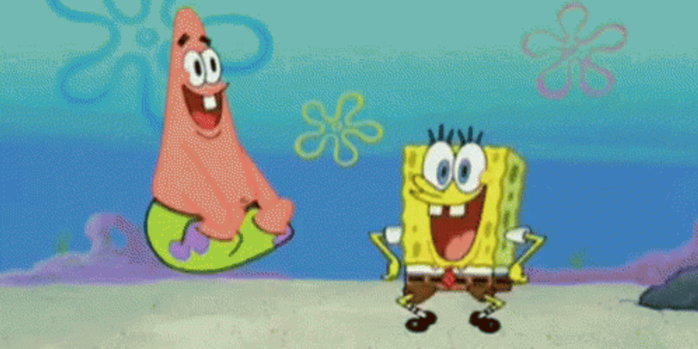 Spongebob Patrick Happy Bounce GIF