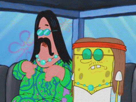Spongebob Patrick In A Car Hippie GIF