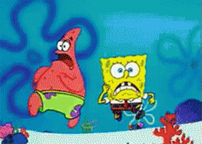 Spongebob Patrick Running Away GIF