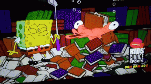 Spongebob Playing In The Library GIF