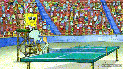 SpongeBob Playing Ping Pong
