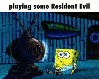 SpongeBob Playing Resident Evil GIF