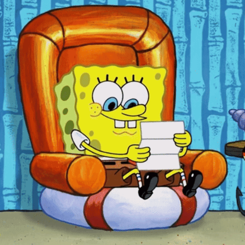 SpongeBob Reading Book