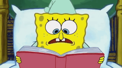 SpongeBob Reading Book in Bed