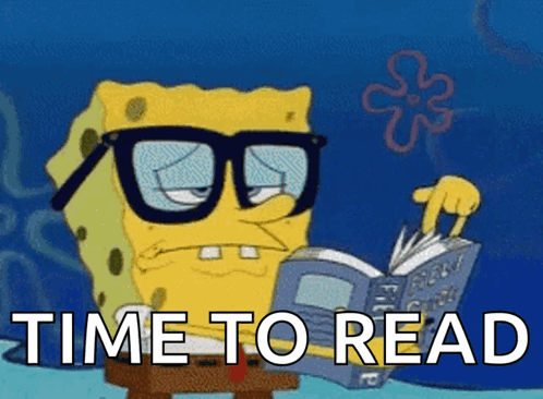 SpongeBob Reading Book Time to Read