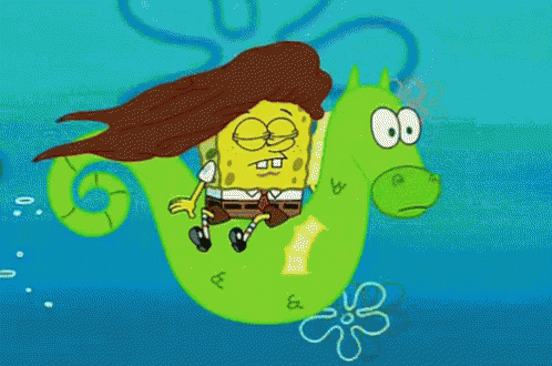 SpongeBob Riding A Green Horse GIF