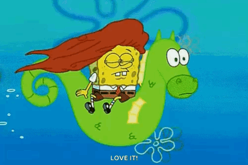 SpongeBob Riding Green Seahorse