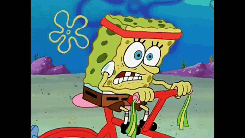 SpongeBob Riding Red Bicycle
