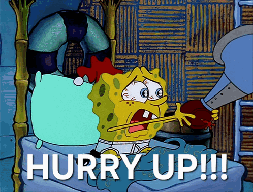 SpongeBob Saying Hurry Up GIF