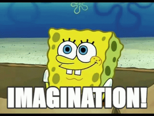 SpongeBob Saying Imagination On Beach GIF
