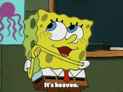 Spongebob Saying It's Heaven At Blackboard GIF