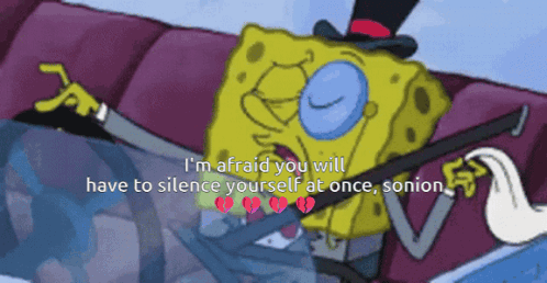 Spongebob Saying Silence Yourself At Once GIF
