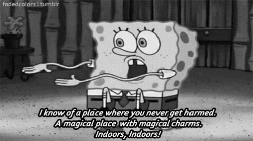 Spongebob Says I Know Of A Place Where You Never Get Harmed Indoors Indoors GIF