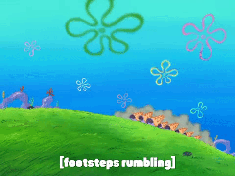 Spongebob Scene Footsteps Rumbling GIF