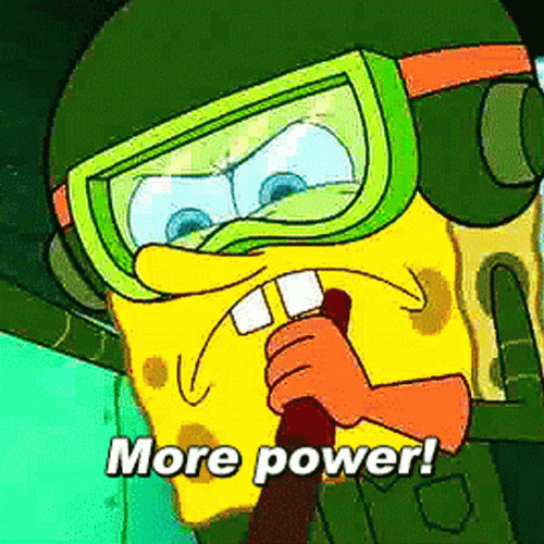 SpongeBob Screaming More Power GIF