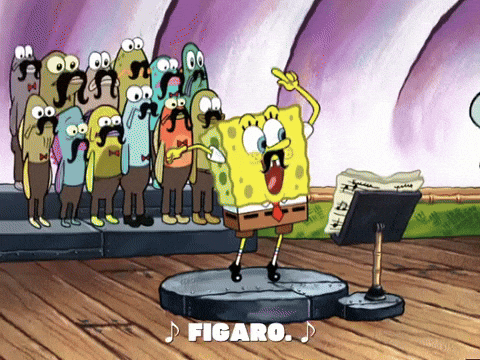 Spongebob Singing Figaro Bored Squidward GIF