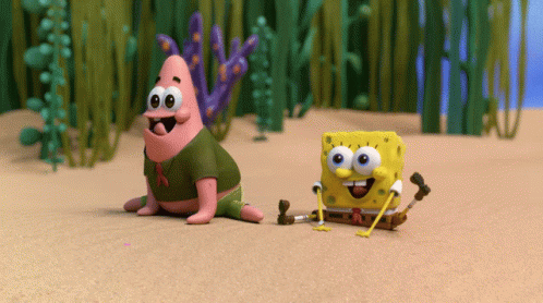 Spongebob Singing Happily In The Sand GIF