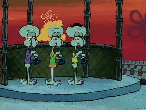 Spongebob Singing Squidward Clarinet GIF