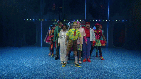 Spongebob Singing With Characters Opera Live GIF