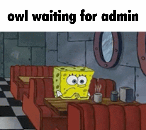 SpongeBob Sitting at Diner Table Waiting for Admin