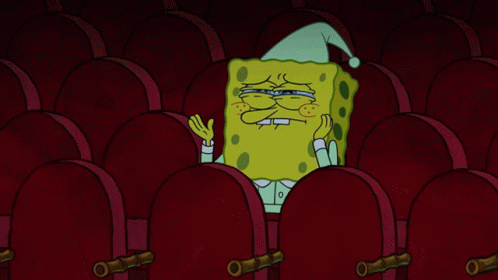 SpongeBob Sitting in Theater with Red Seats