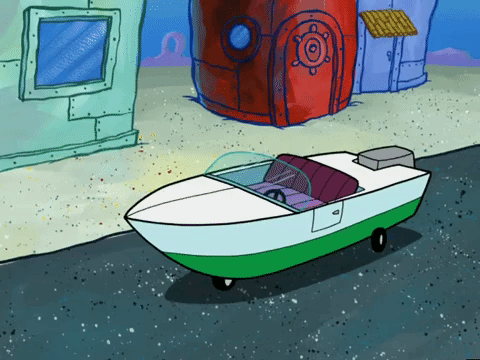 Spongebob Skiff Reflects Light GIF