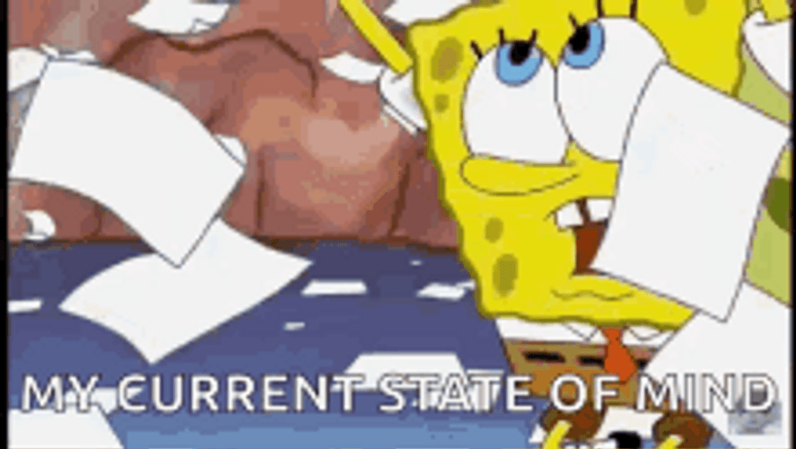 Spongebob Squarepants Brain On Fire Panicking GIF