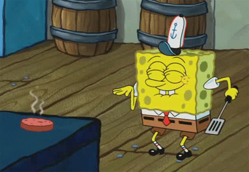 Spongebob Squarepants Dancing At Krusty Krab Kitchen GIF