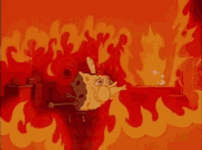 Spongebob Squarepants Extinguishing Brain On Fire GIF