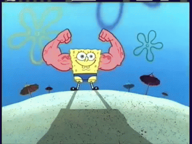 Spongebob Squarepants Flex His Big Muscle GIF