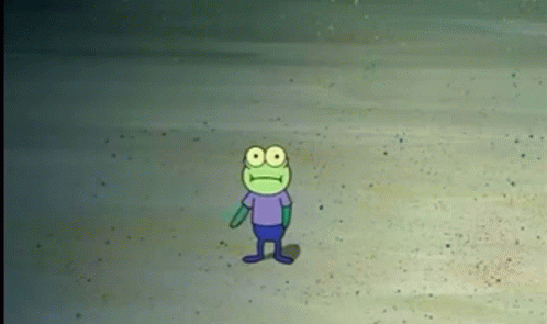 SpongeBob SquarePants Frog Standing On Beach GIF