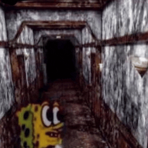 SpongeBob SquarePants in Dark Hallway