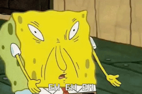 Spongebob Squarepants Is Making A Funny Face And Saying Eh Eh Eh In A Cartoon . GIF