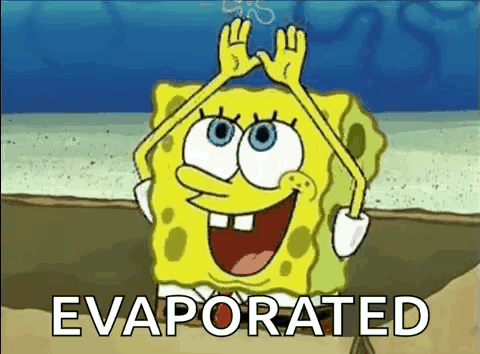 Spongebob Squarepants Is Making A Funny Face While Holding His Hands Up In The Air . GIF
