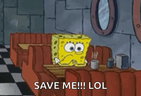 Spongebob Squarepants Is Sitting At A Table In A Diner Holding A Cup Of Coffee . GIF